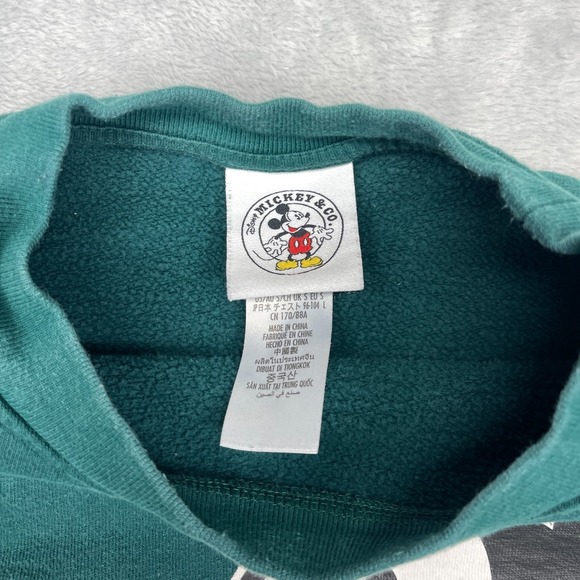 Disney Mickey & Co. Sweatshirt Womens Small Green Mickey Mouse Graphic Crew Neck - Picture 5 of 6
